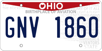 OH license plate GNV1860