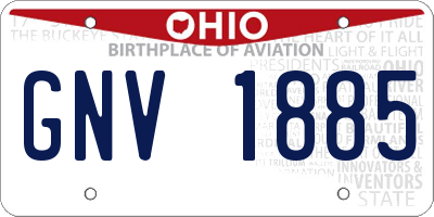 OH license plate GNV1885