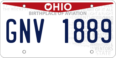 OH license plate GNV1889