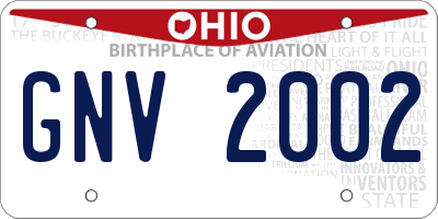 OH license plate GNV2002