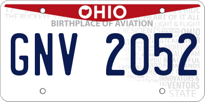 OH license plate GNV2052