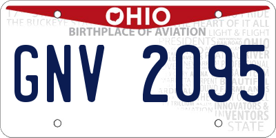 OH license plate GNV2095