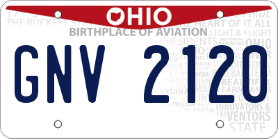 OH license plate GNV2120