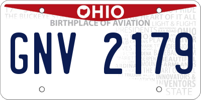 OH license plate GNV2179