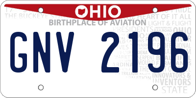 OH license plate GNV2196
