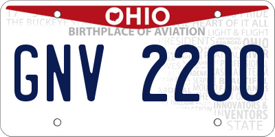 OH license plate GNV2200