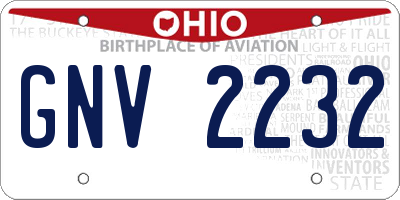 OH license plate GNV2232