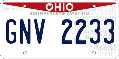 OH license plate GNV2233