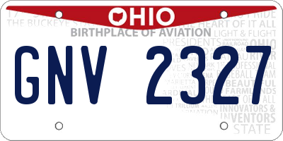OH license plate GNV2327