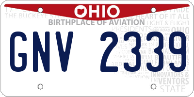 OH license plate GNV2339