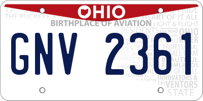 OH license plate GNV2361