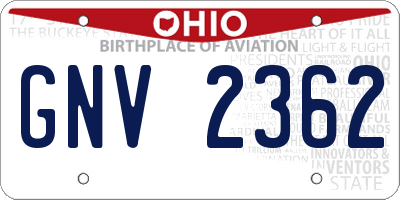 OH license plate GNV2362