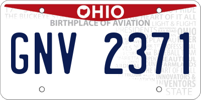 OH license plate GNV2371