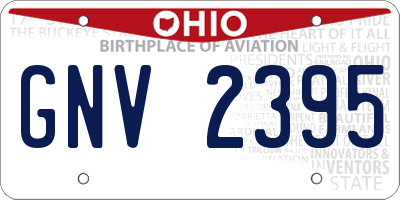OH license plate GNV2395