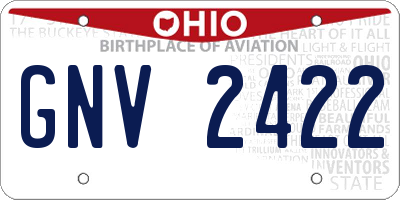 OH license plate GNV2422