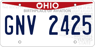 OH license plate GNV2425