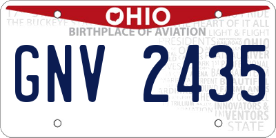 OH license plate GNV2435