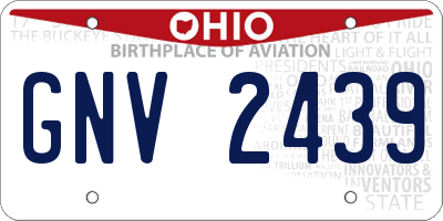 OH license plate GNV2439