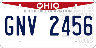 OH license plate GNV2456