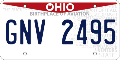 OH license plate GNV2495