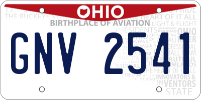 OH license plate GNV2541