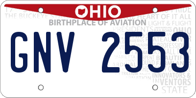 OH license plate GNV2553