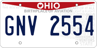 OH license plate GNV2554