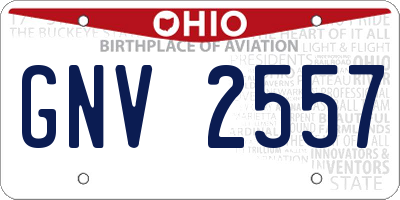 OH license plate GNV2557