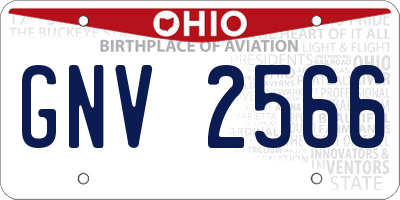 OH license plate GNV2566