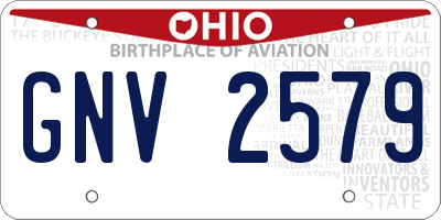 OH license plate GNV2579