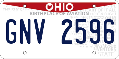 OH license plate GNV2596