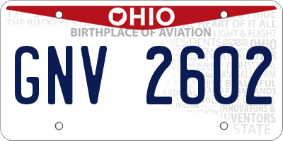 OH license plate GNV2602