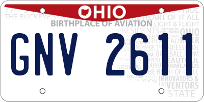 OH license plate GNV2611