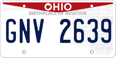 OH license plate GNV2639