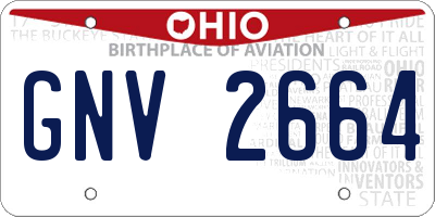 OH license plate GNV2664