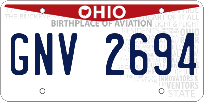 OH license plate GNV2694