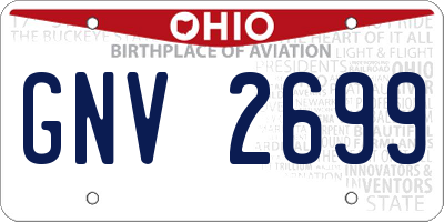 OH license plate GNV2699