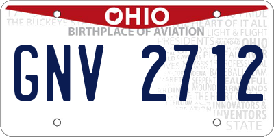 OH license plate GNV2712