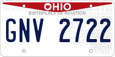 OH license plate GNV2722