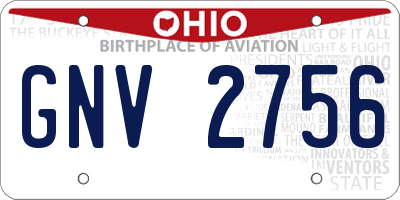 OH license plate GNV2756