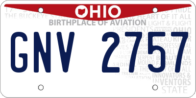 OH license plate GNV2757