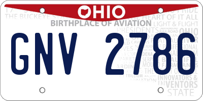 OH license plate GNV2786