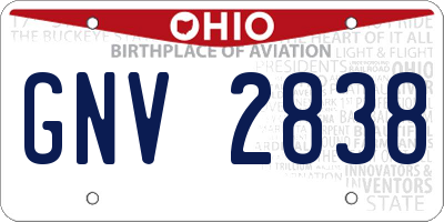 OH license plate GNV2838
