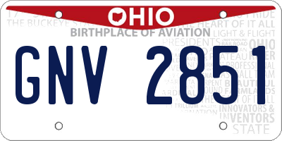 OH license plate GNV2851