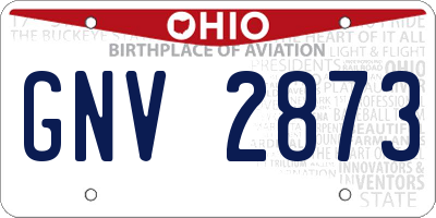 OH license plate GNV2873
