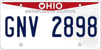 OH license plate GNV2898
