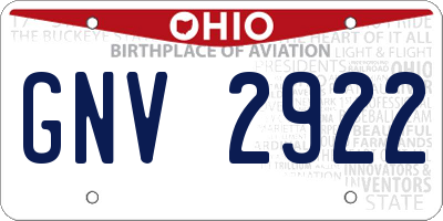 OH license plate GNV2922