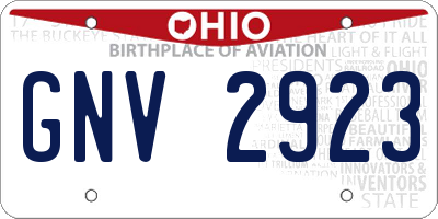 OH license plate GNV2923