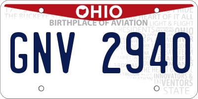 OH license plate GNV2940