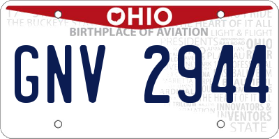 OH license plate GNV2944